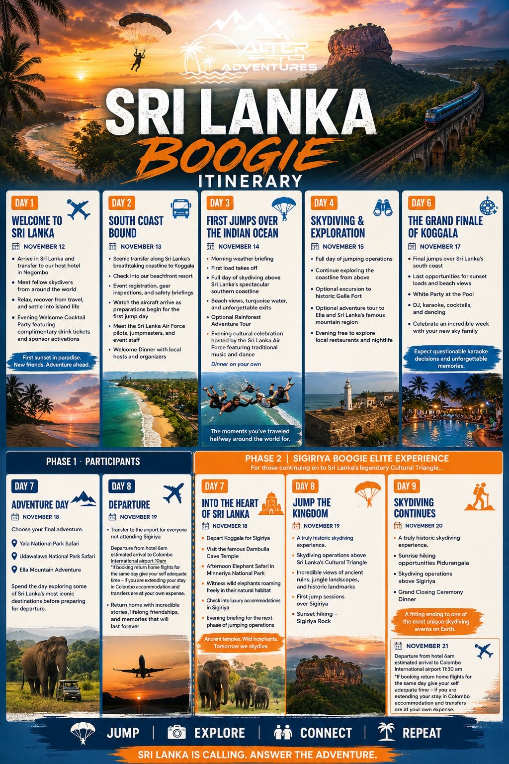 Sri Lanka Boogie 2026 — full day-by-day itinerary